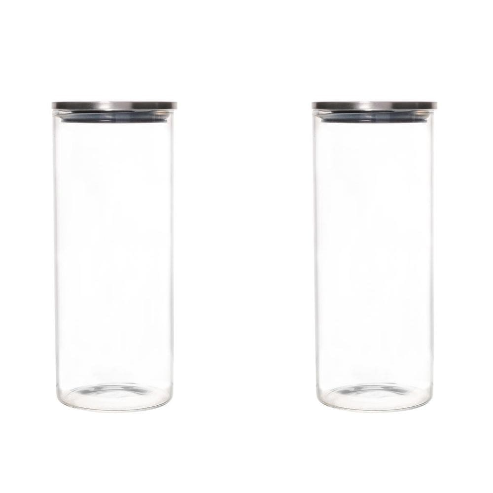 Kit 2 Potes 750Ml Hermético De Vidro Com Tampa Em Metal Lyor