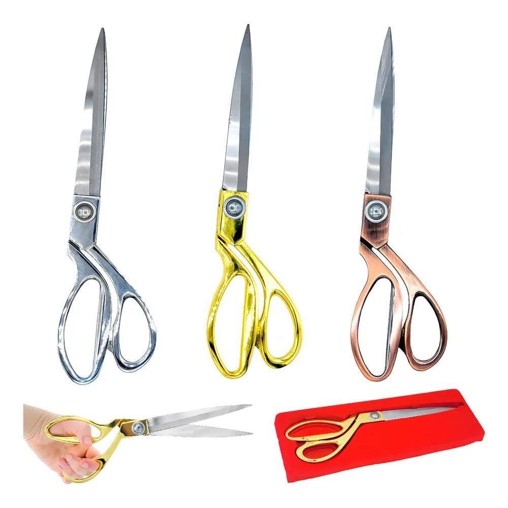 2X Tesoura Alfaiate Costura Tecido Multiuso Tos