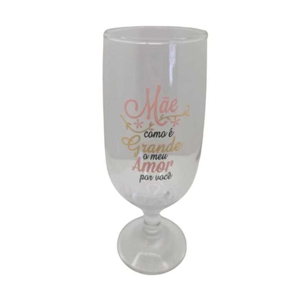 Taça Frase Mãe Amor Personalizada Presente Vidro 300 Ml