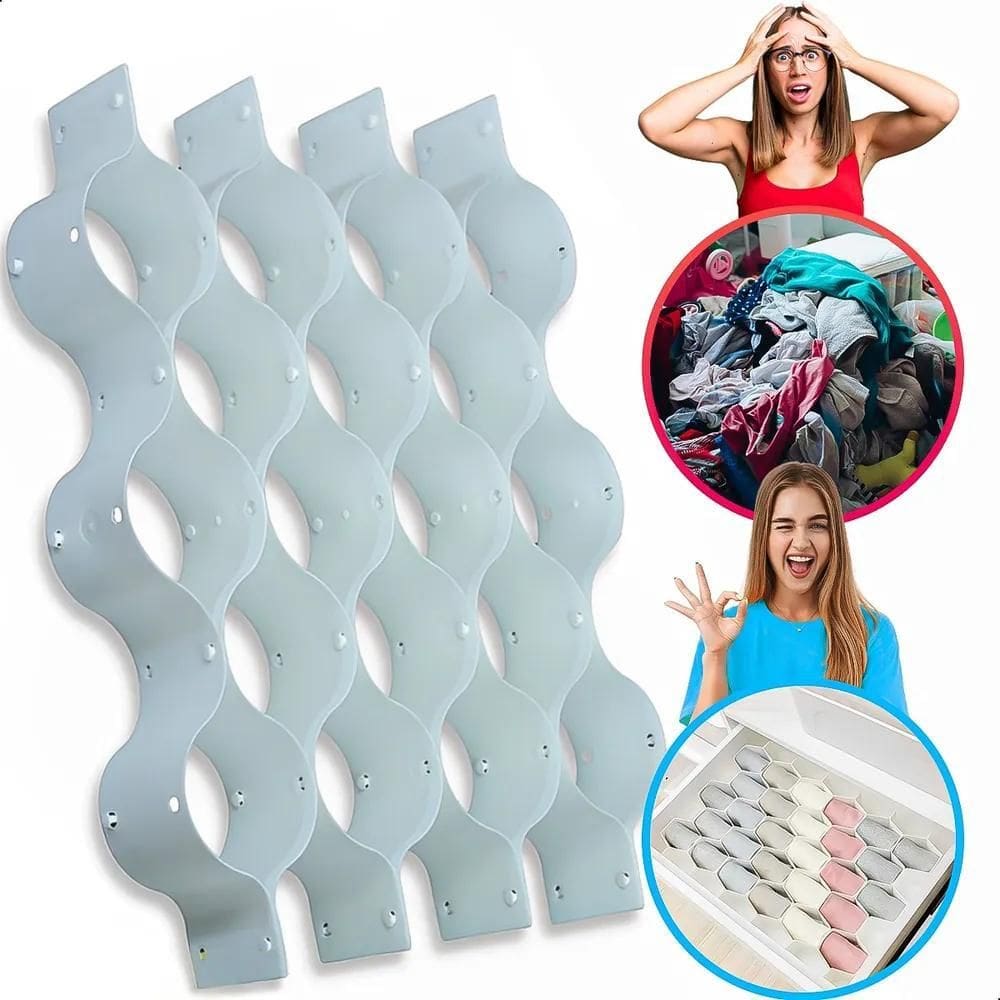 3X Organizador Gaveta Colmeia Roupa Cuecas Calcinhas Meias