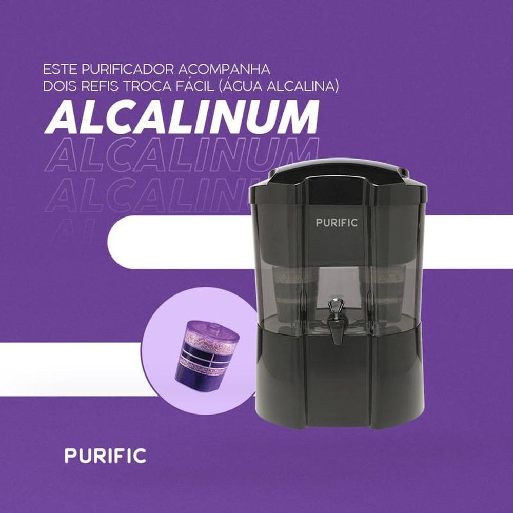 Purific Água Alcalina 10 Preto Refil Alcalinum