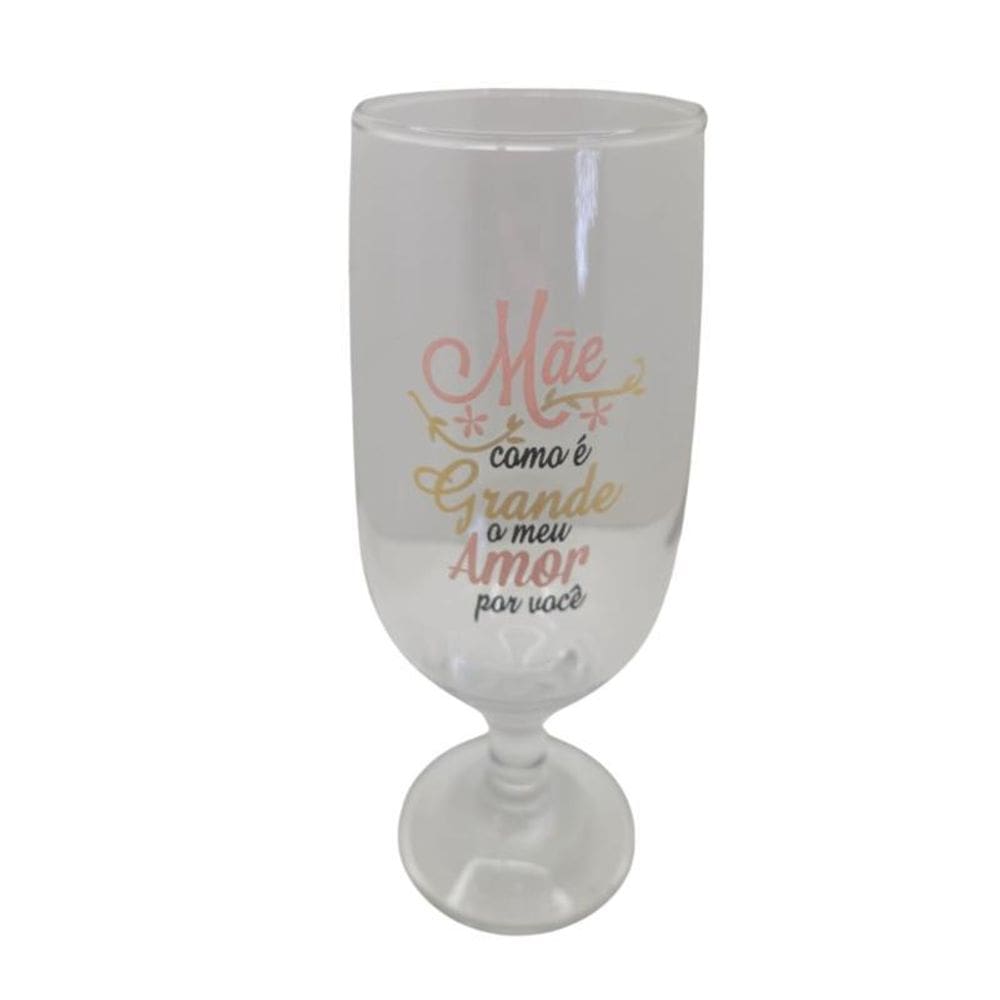 Taça Frase Mãe Amor Personalizada Presente Vidro 300 Ml