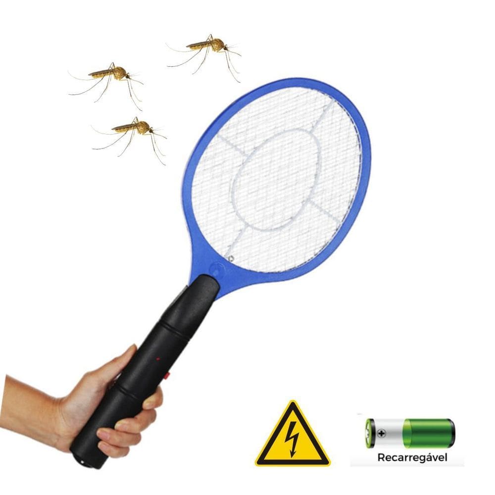 Raquete Elétrica Para Mosquitos E Pernilongos Recarregável