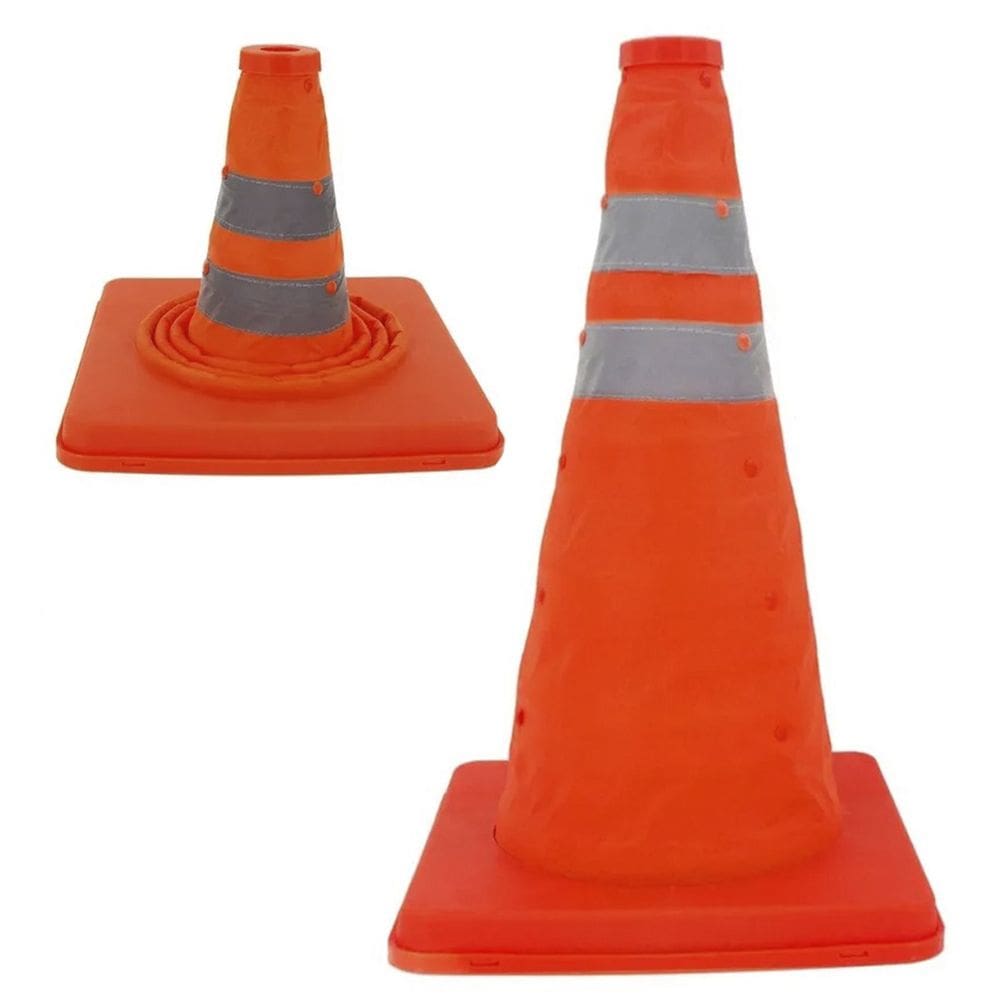 Cone Retratil Portatil Sinalizador Dobravel Flexivel Obra Trafego Segurança Estacionamento Estrada Rodovia Balizador