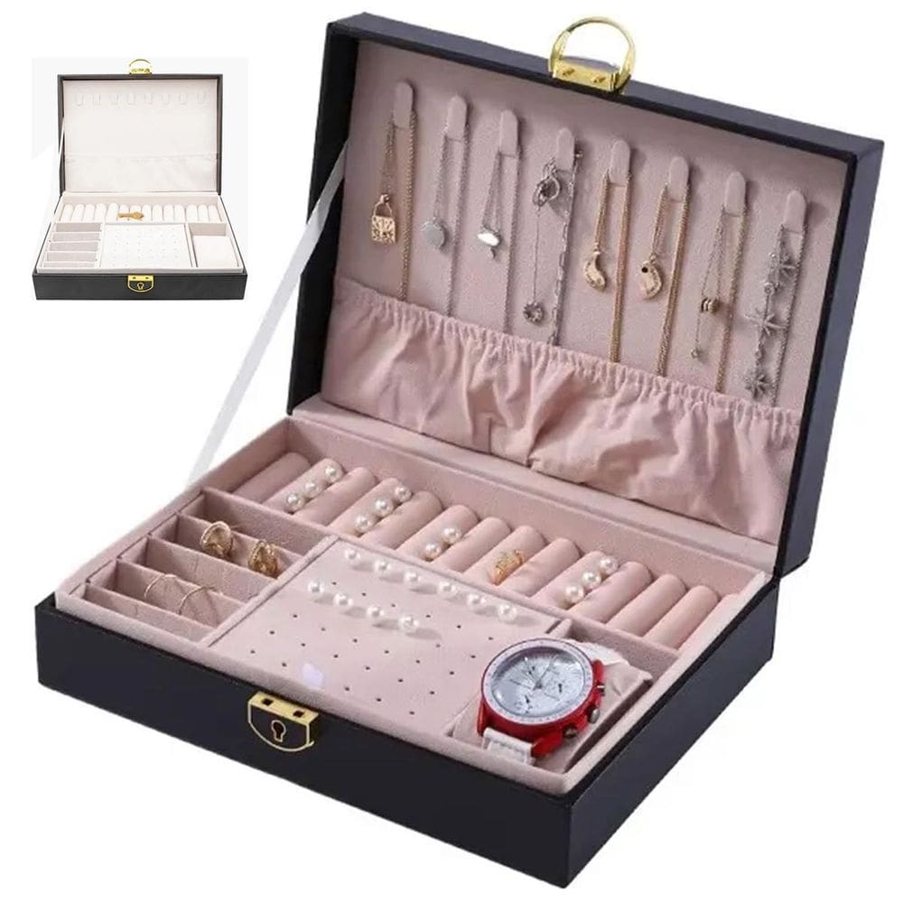Porta Joias Anel Cordao Pulseira Relogio Brinco Acessorios Estojo Caixa Mesa Bancada Gaveta Penteadeira Organizaçao
