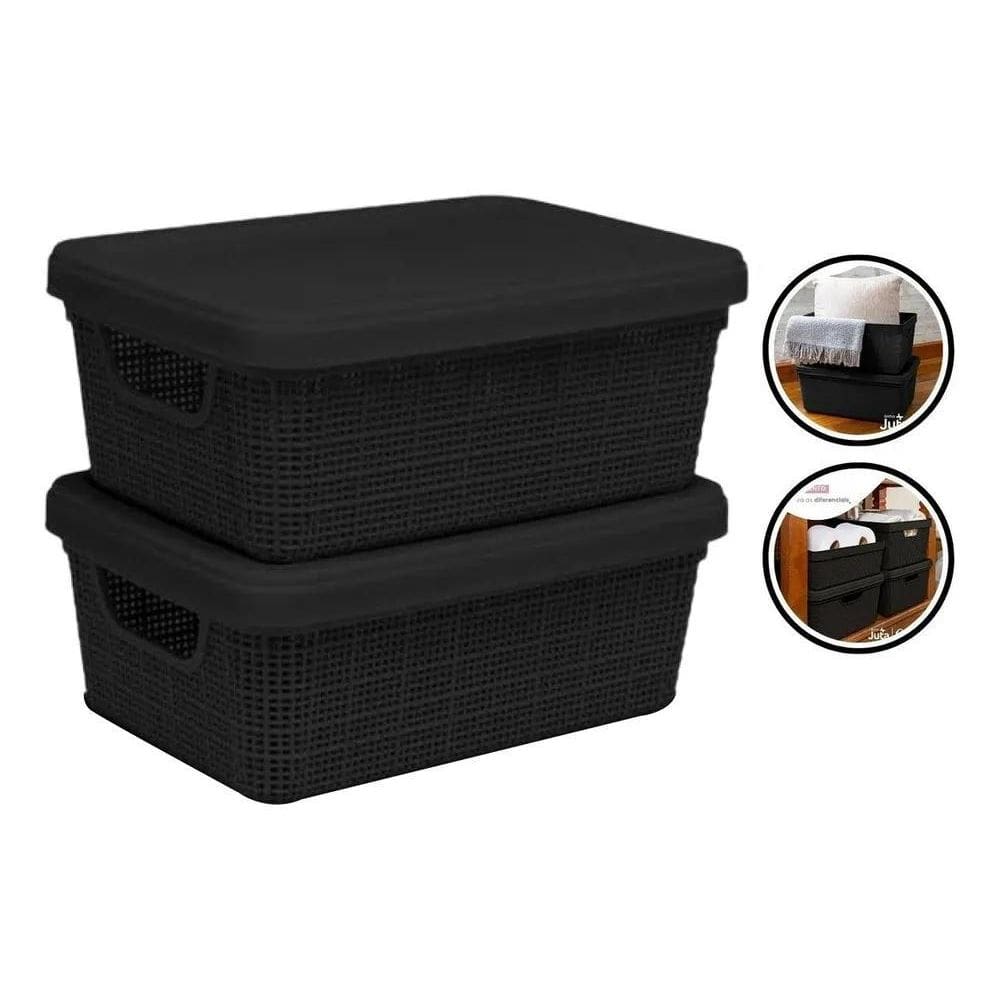 10X Kit 2 Caixa Organizadora C/Tampa 5L Reforçada Jaguar