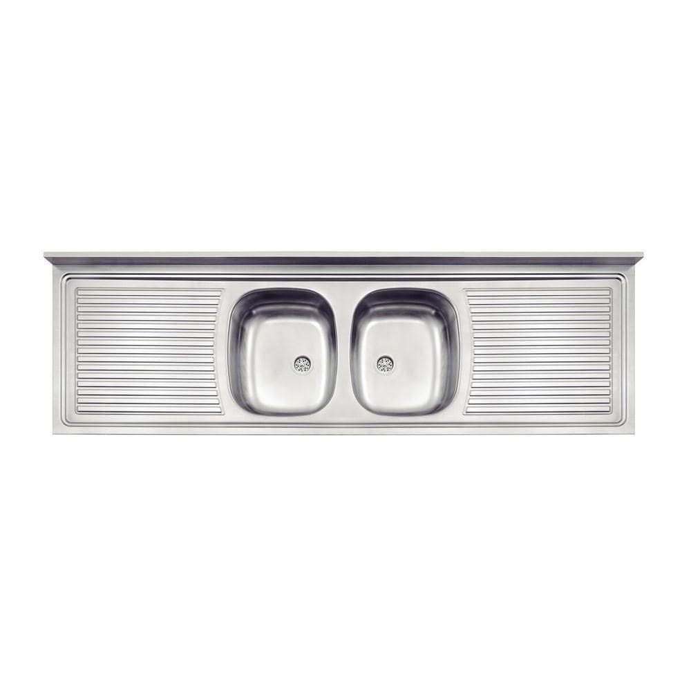 Pia De Apoio Tramontina Ribon 2c 34 Em Aço Inox 160x55 Cm