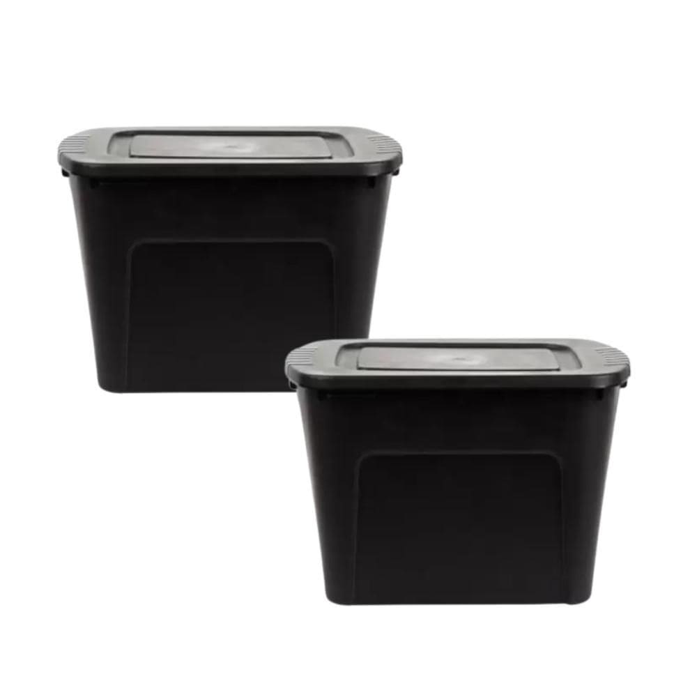 Kit 3 Caixas Organizadora Ecobox 80L - Preto