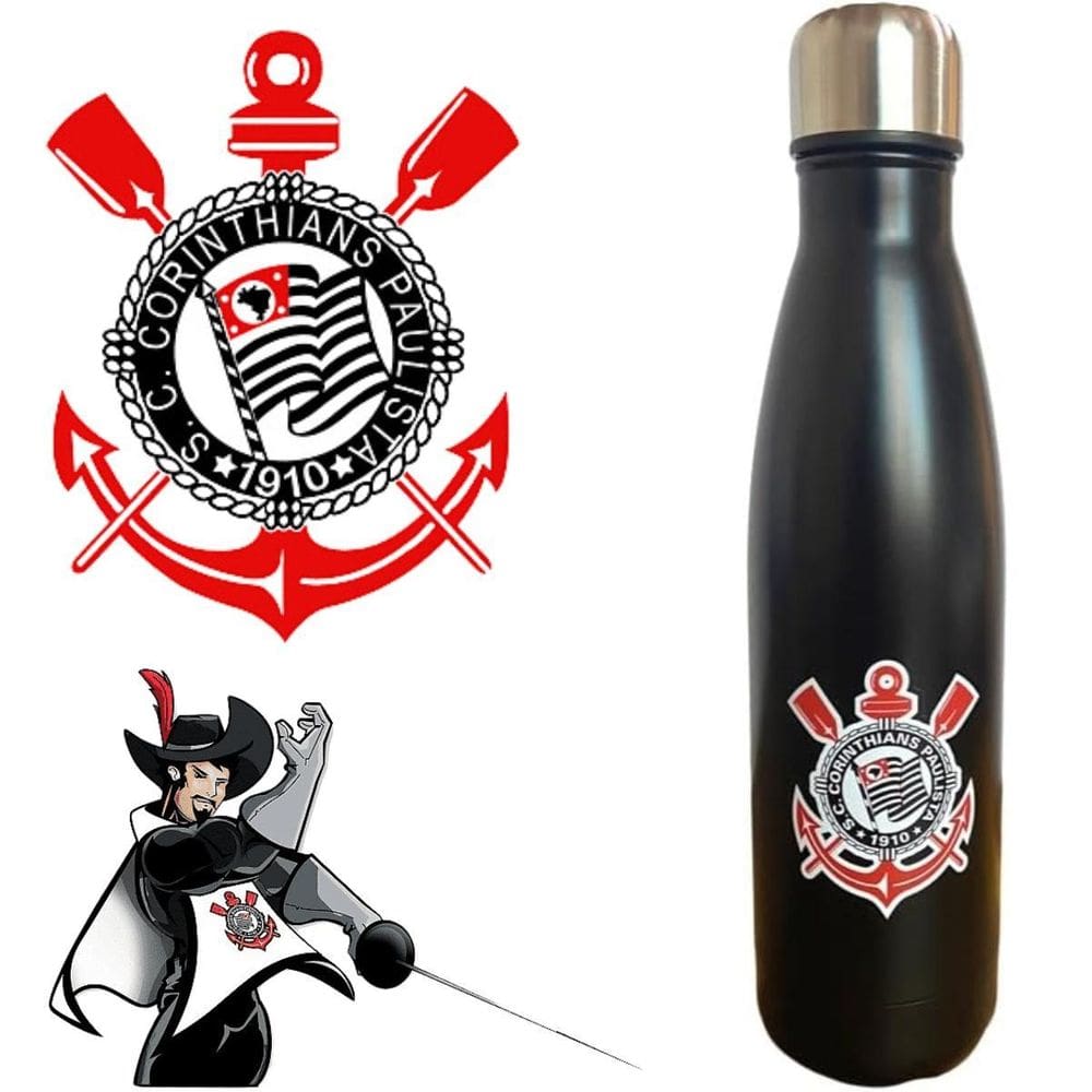Garrafa Aço Inoxidável 750Ml Corinthians Fc Leve E