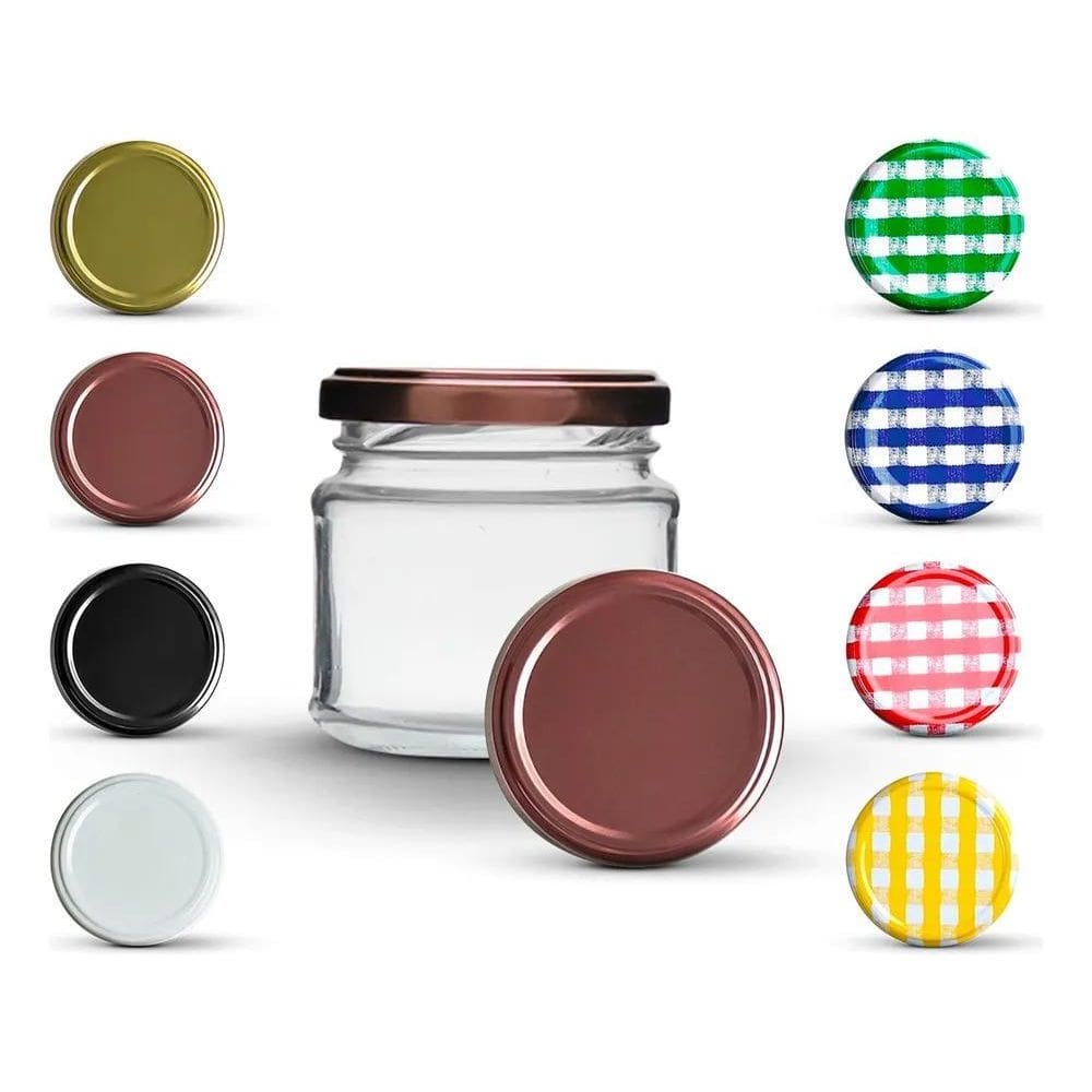 24 Potes De Vidro Mini Belém 150Ml + Tampa Metálica E Lacre