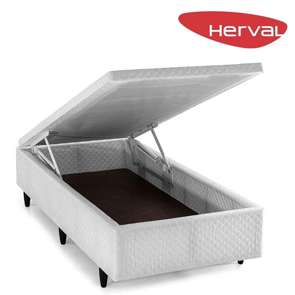Base Cama Box Baú Solteiro Herval Montana 46x96x203 cm, Branco