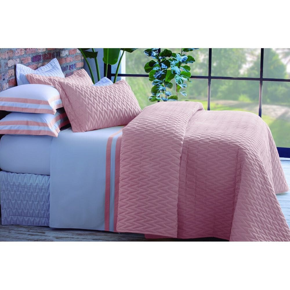 Jogo De Cama King Double Rosa 200F 2,90Mx2,50M