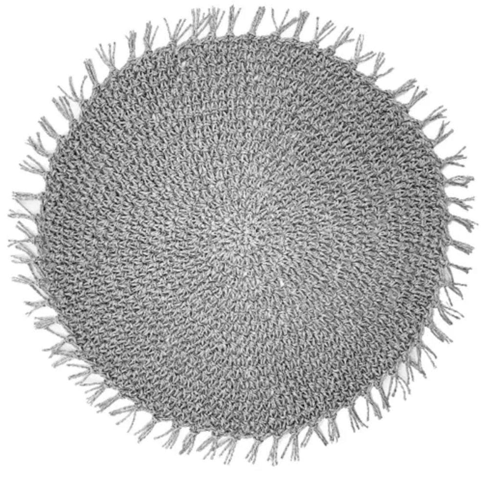 Kit 4 Sousplats Yoi Folk Cinza 38Cmx38Cm