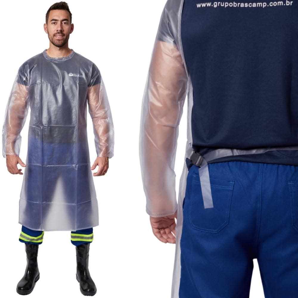 Avental Industrial Vinil Impermeável Com Engate 120x65 PVC Forrado Barbeiro Brascamp
