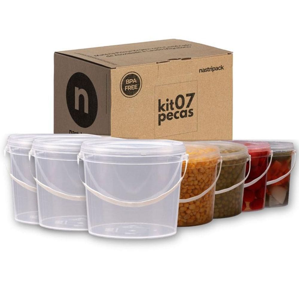 Balde Com Tampa E Lacre Bpa Free 7 Pçs