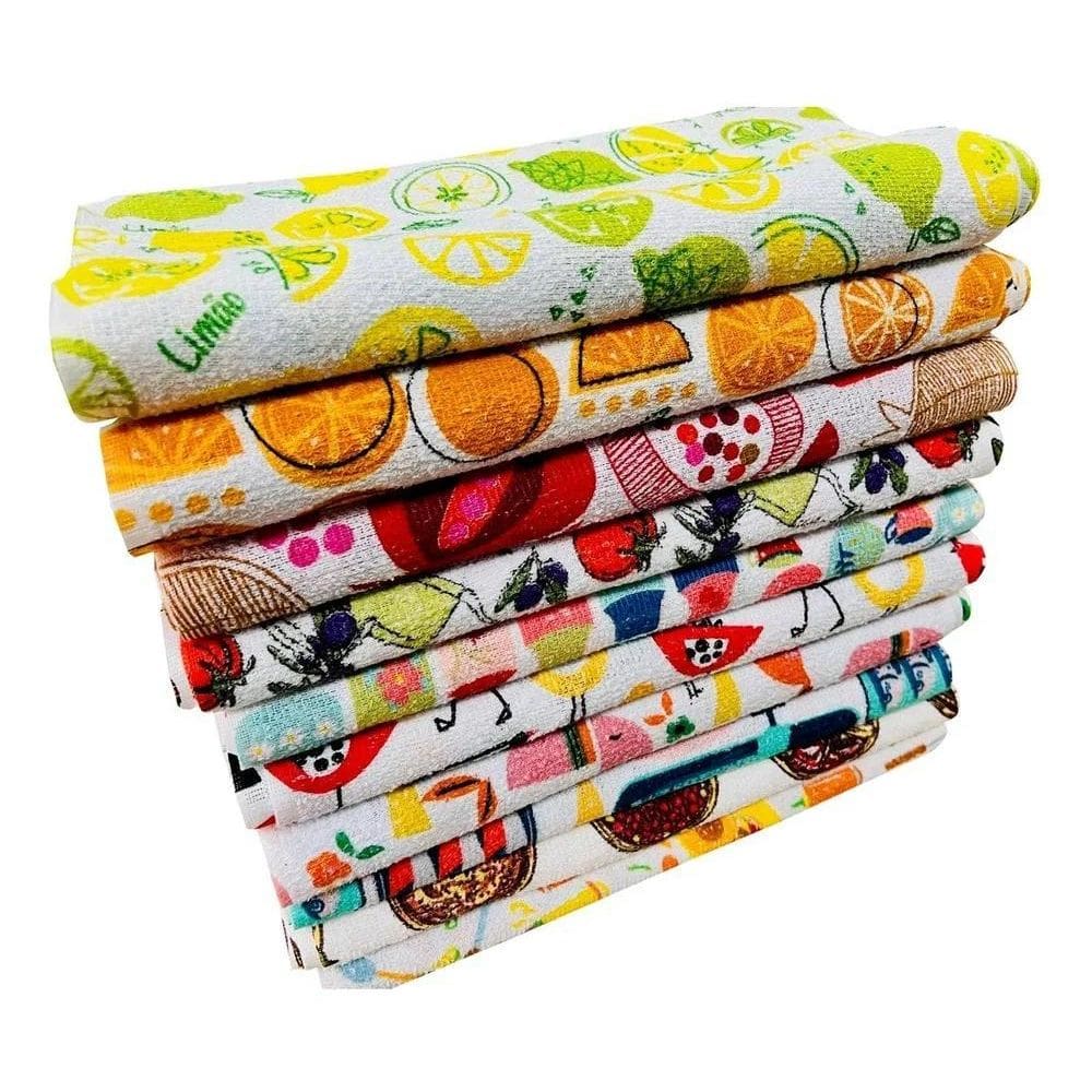 Kit 10 Panos De Prato Copa Louça 35X55 Pano Prato Atoalhados