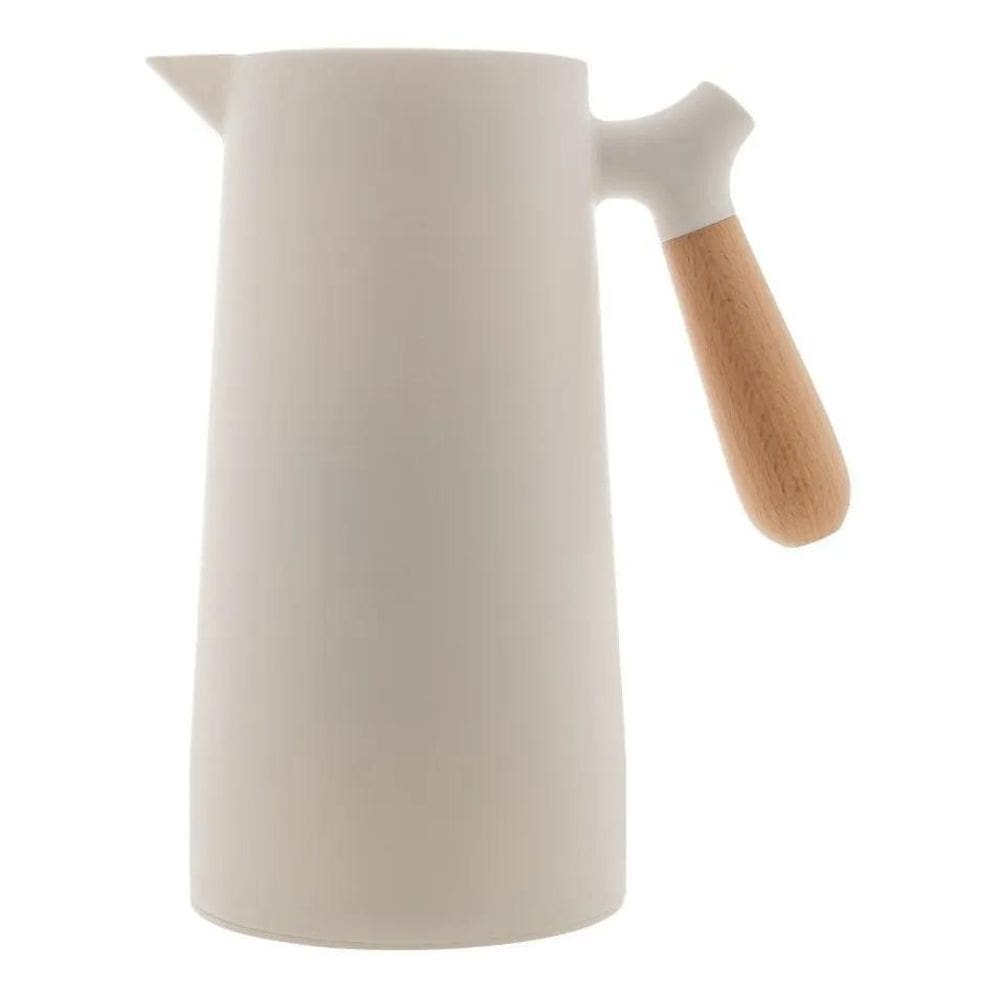 Garrafa Térmica Potty 1 L Branca Cabo De Madeira Dolce Home