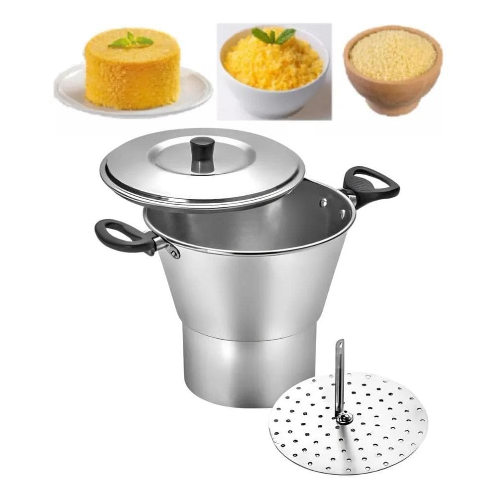 Cuscuzeiro De Alumínio Panela Cuscuzeiro Média N18 Cuscuz