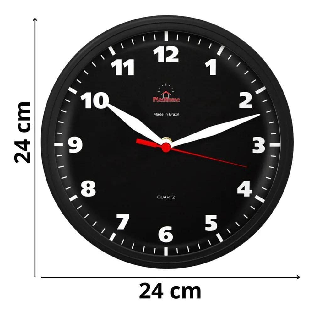 2X Relógio Parede Redondo Ômega Fundo Preto