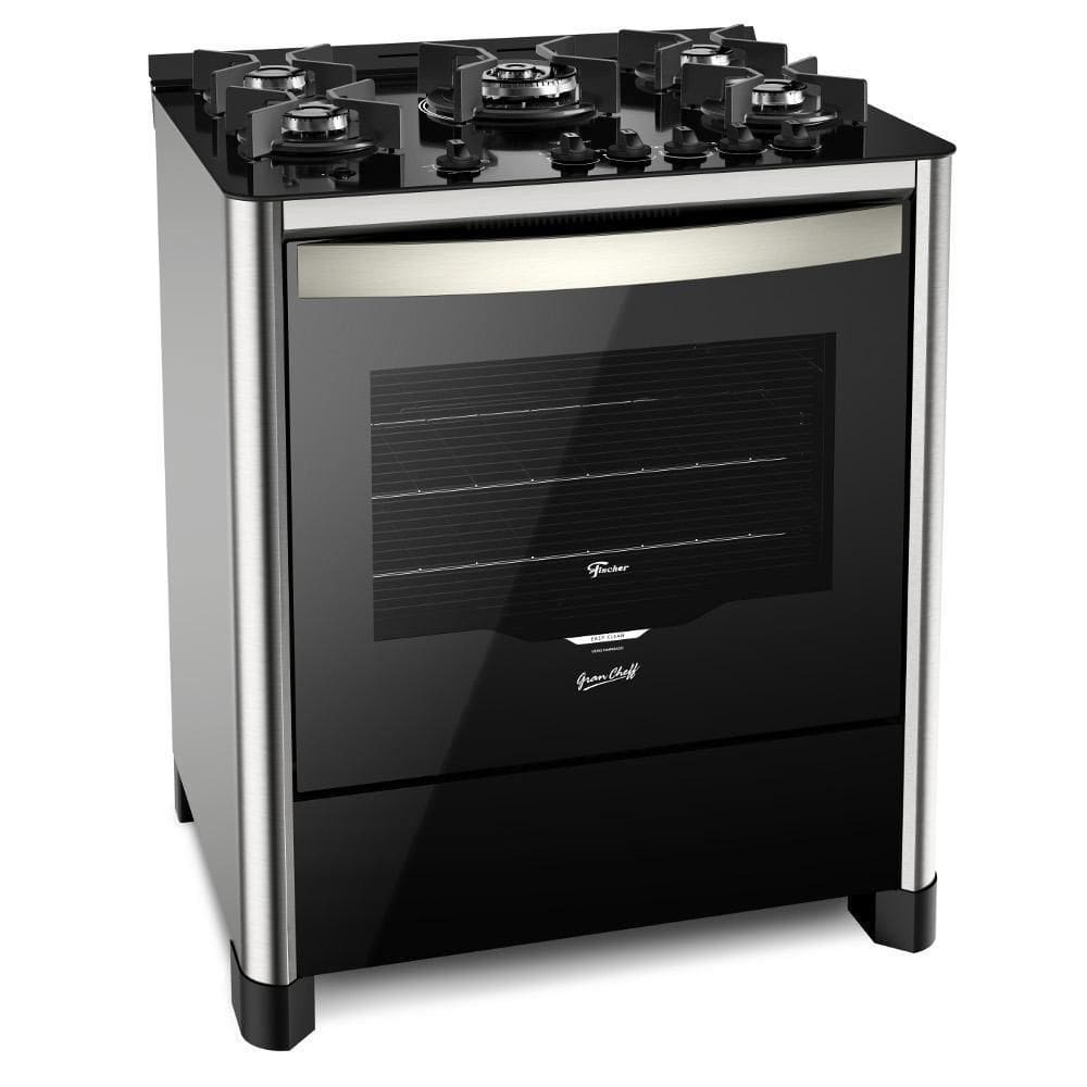 Fogão de Piso Fischer Gran Cheff 5 Bocas Inox com Grill