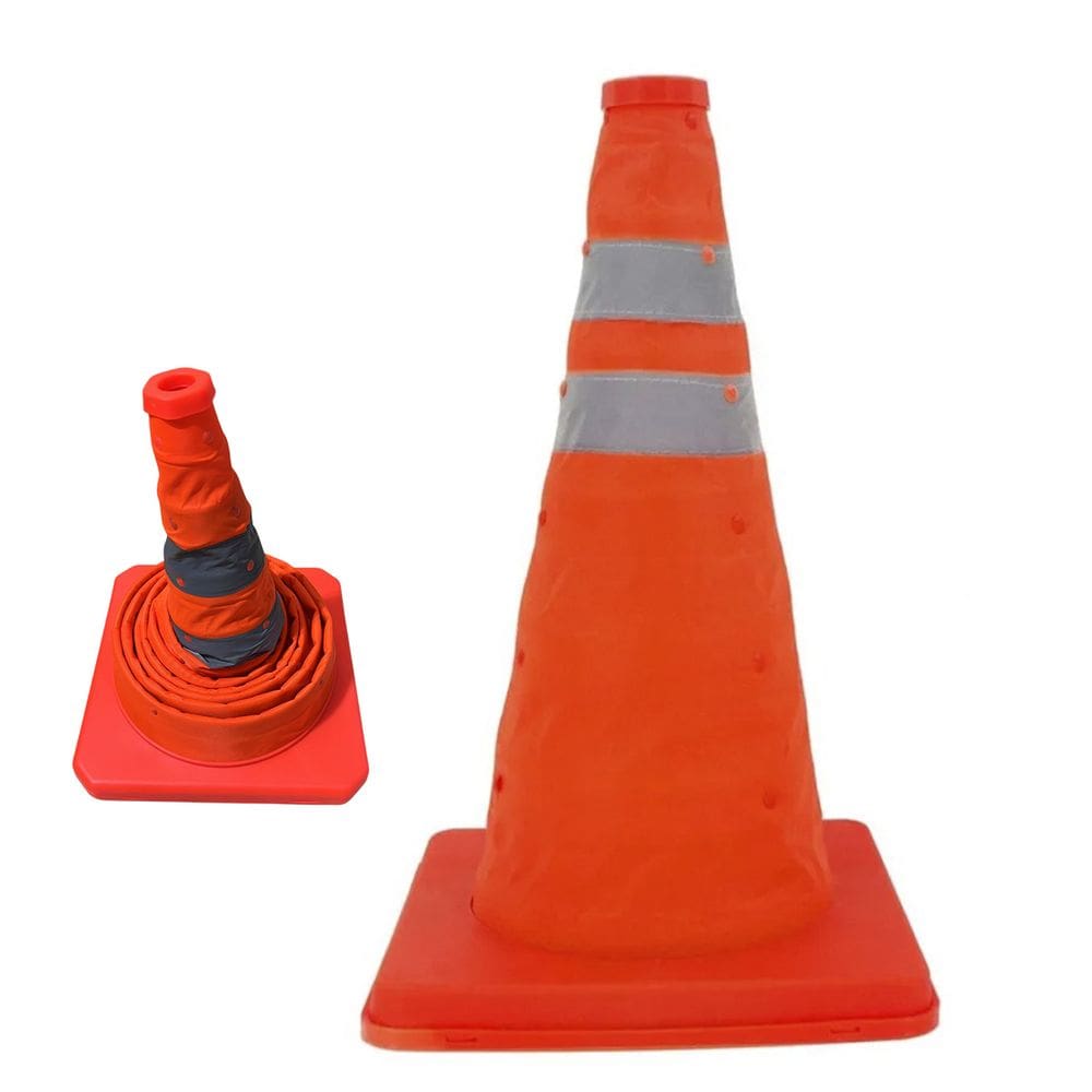 Cone Sinalizaçao Retratil Portatil Dobravel Flexivel Trafego Obra Estacionameto Balizador Segurança Estrada Rodovia