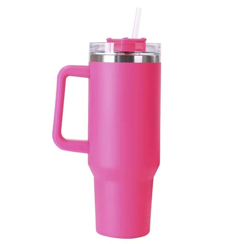 Copo Garrafa Termica Inox Grande 1,2L Premium Canudo Branco