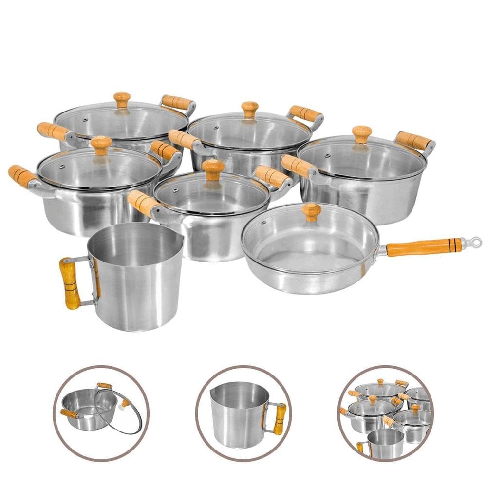 Conjunto De Caçarolas 7 Peças Alumínio Fundido Grosso