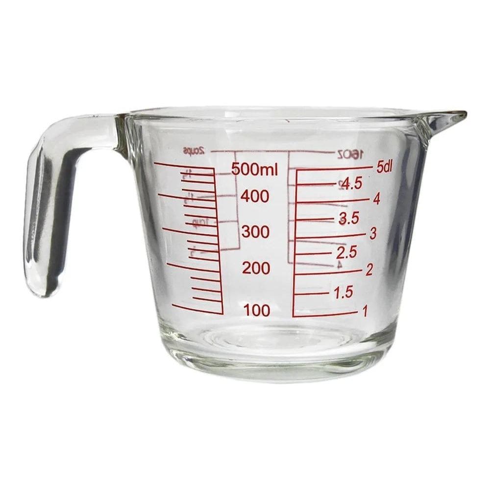 10X Jarra Medidora 500Ml Copo Medidas Vidro Temperado Alça