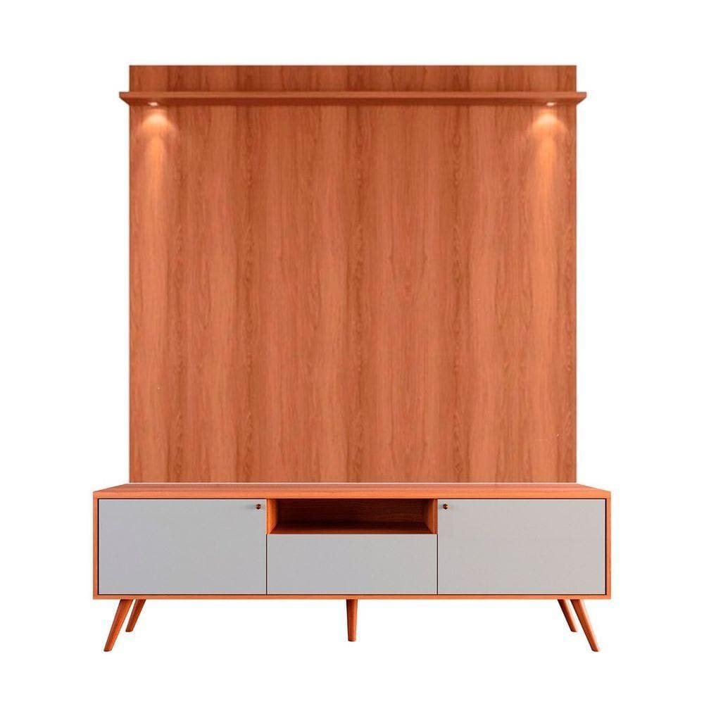 Rack Bancada Com Painel Para Tv De Até 70 Rivire 1 Porta Jequitiba-off White