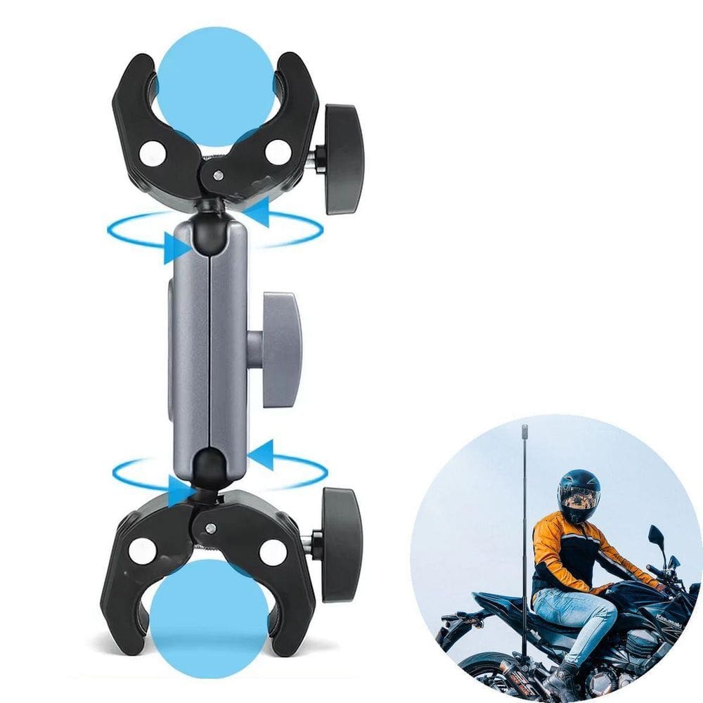 Suporte Garra Dupla Articulável Em Alumínio Com Rotação 360º