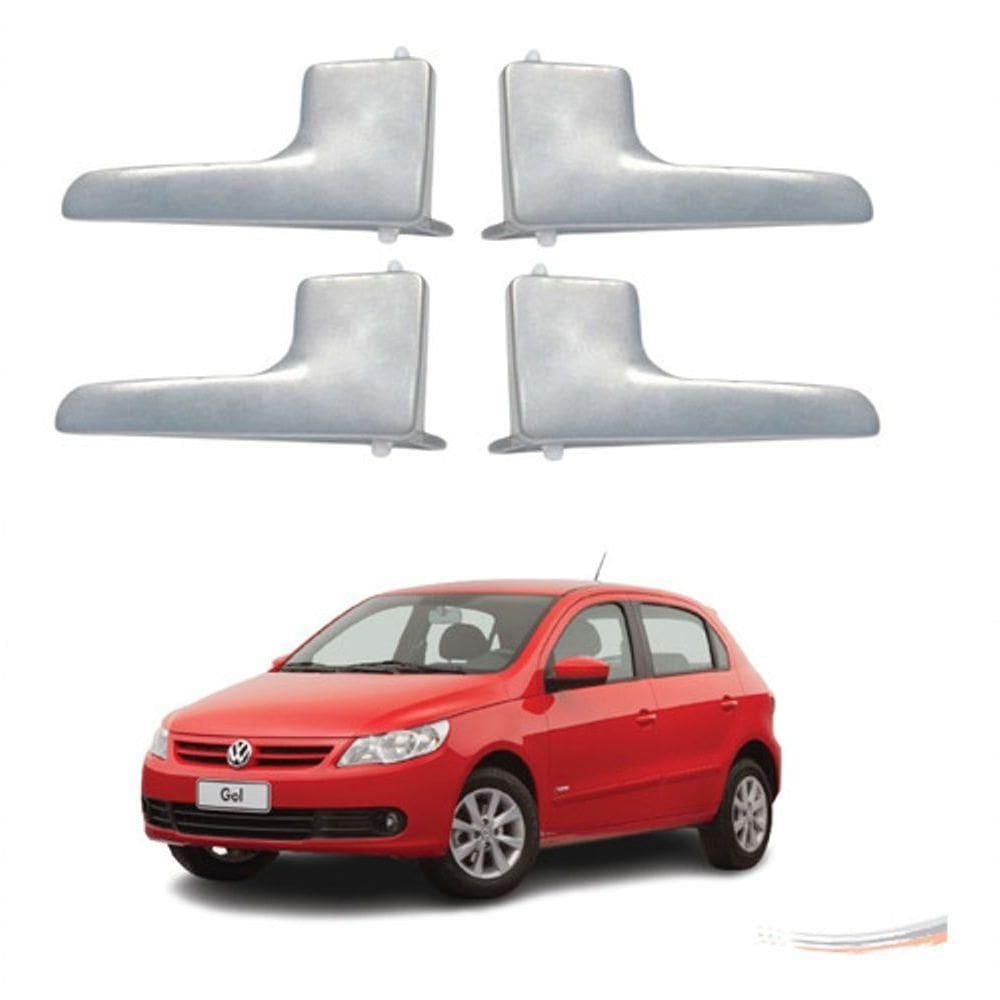 Kit Completo 4 Maçanetas Internas Cinza Metal Gol 05 A 14 [f103]