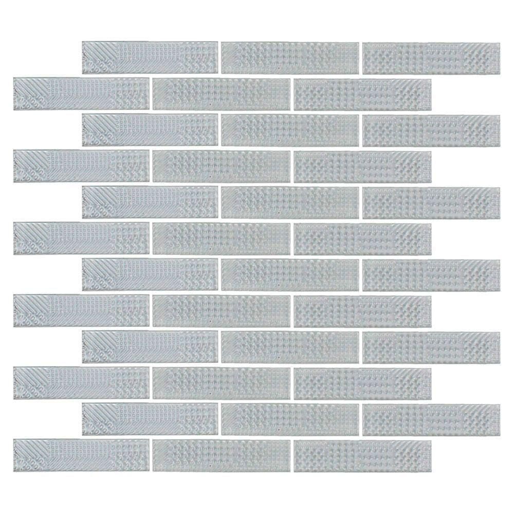 Mosaico De Vidro Touch Glass White 9,5x2 Placa 30x30cm - 1313125001