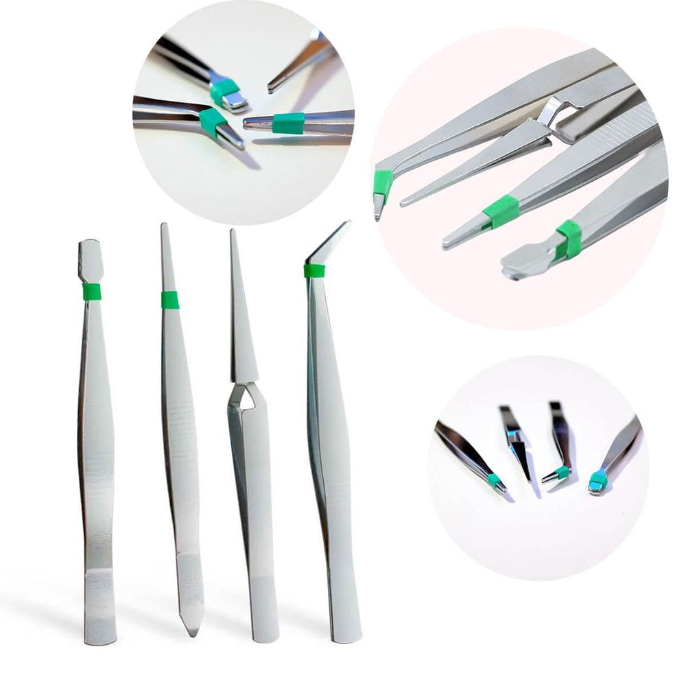 Kit 4 Pinças Antiestáticas para Relojoaria e Eletrônica