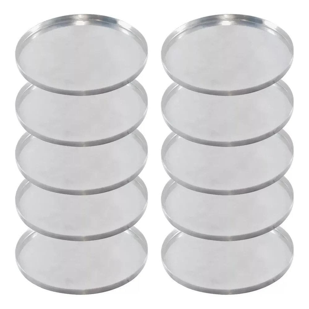 3X Kit Com 10 Formas Para Mini Pizza 10 Cm Brotinho Em Alumí