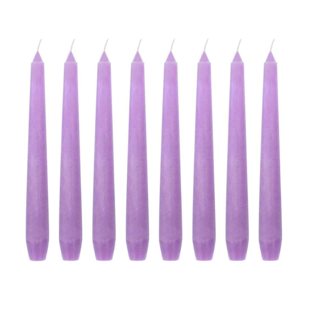 Kit 10 Velas Castiçal Lilás Lisa 20 Cm Candelabro Velitas