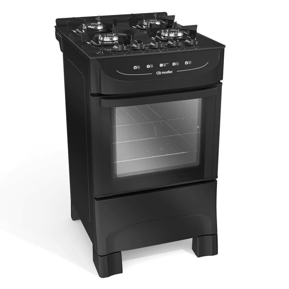 Fogão Mueller 4B Com Mesa De Vidro e Acendimento Mfv4bb