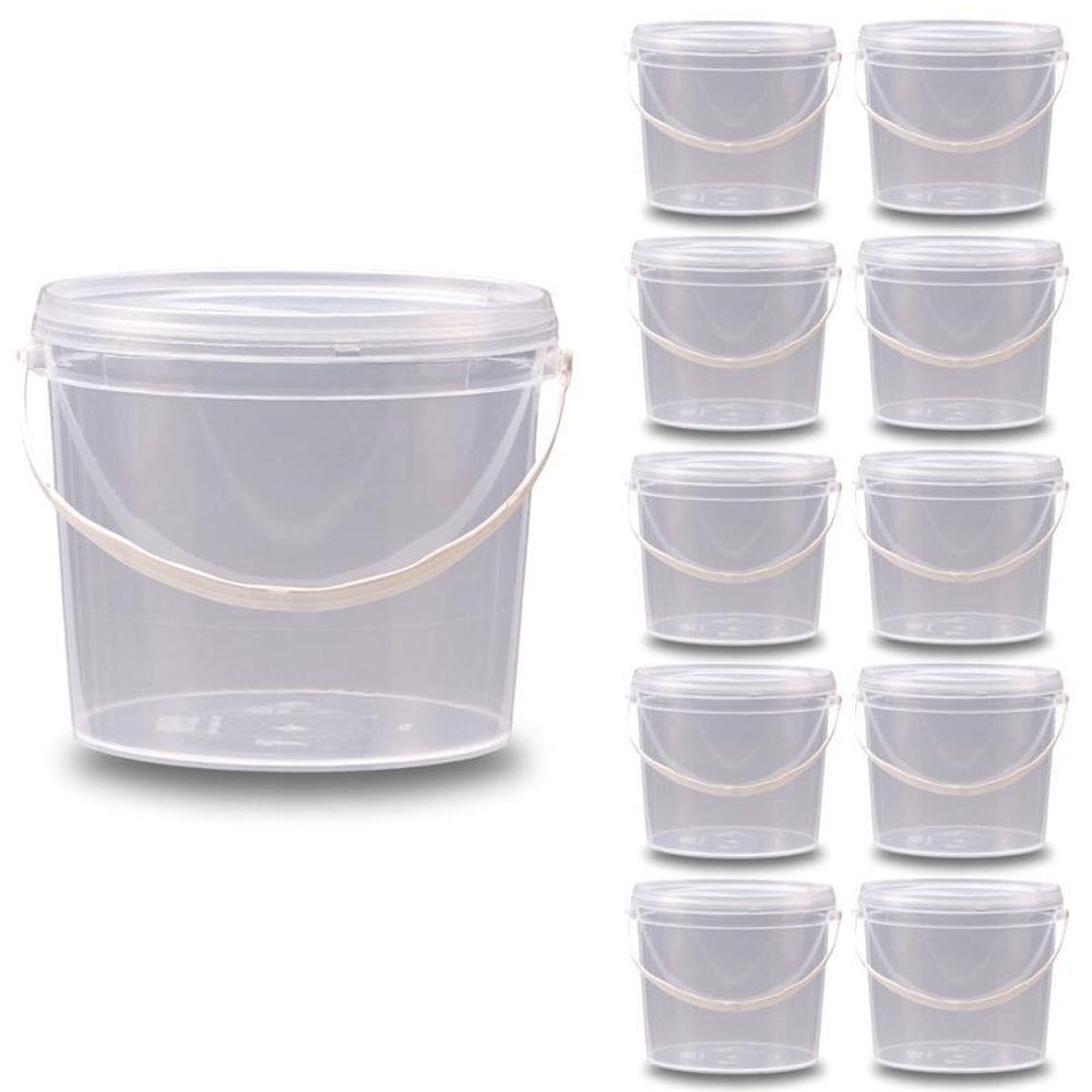 Balde Compacto 2-2L Transparente - Kit 10 Pçs