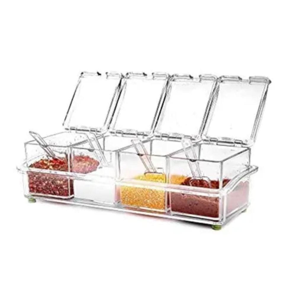 Porta Temperos 4 Potes Em Acrilico Glam 8X6X7Cm Kehome