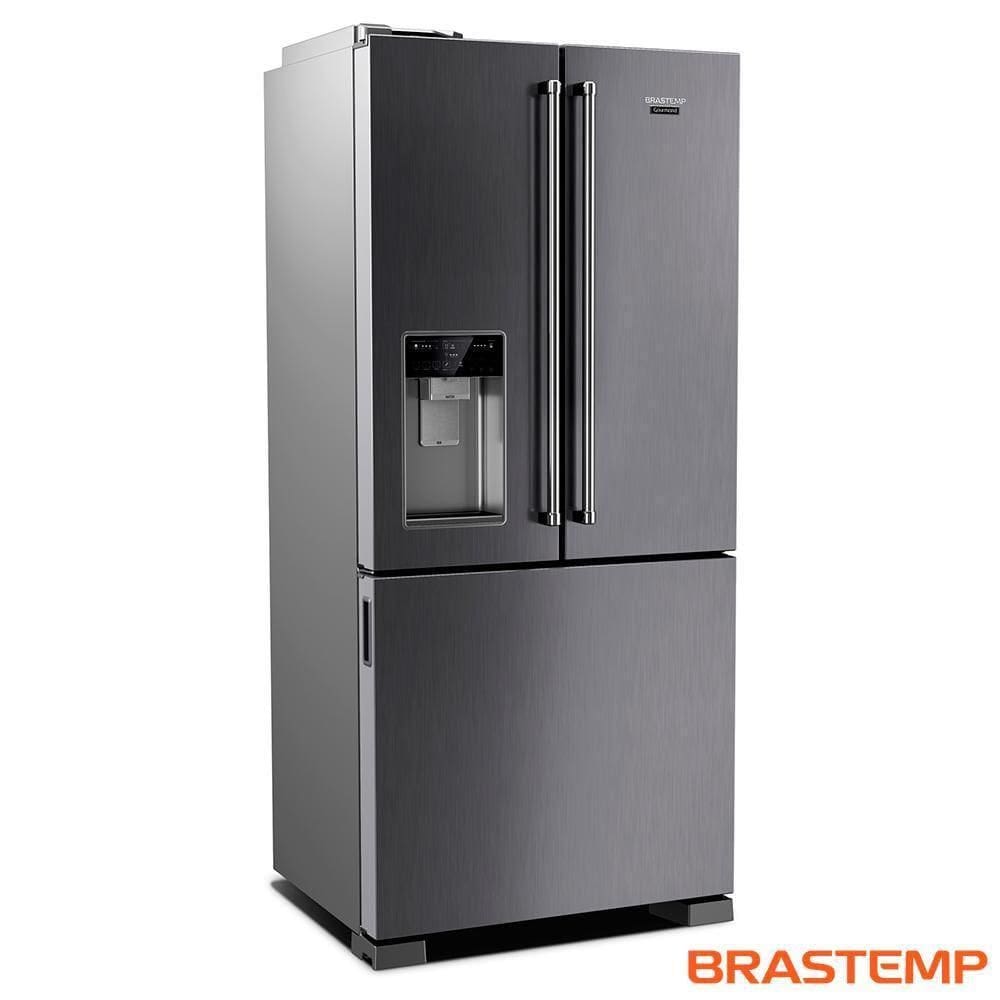 Refrigerador Brastemp Gourmand Frost Free French Door Água e Gelo na Porta 515 Litros Inox BRH86AR