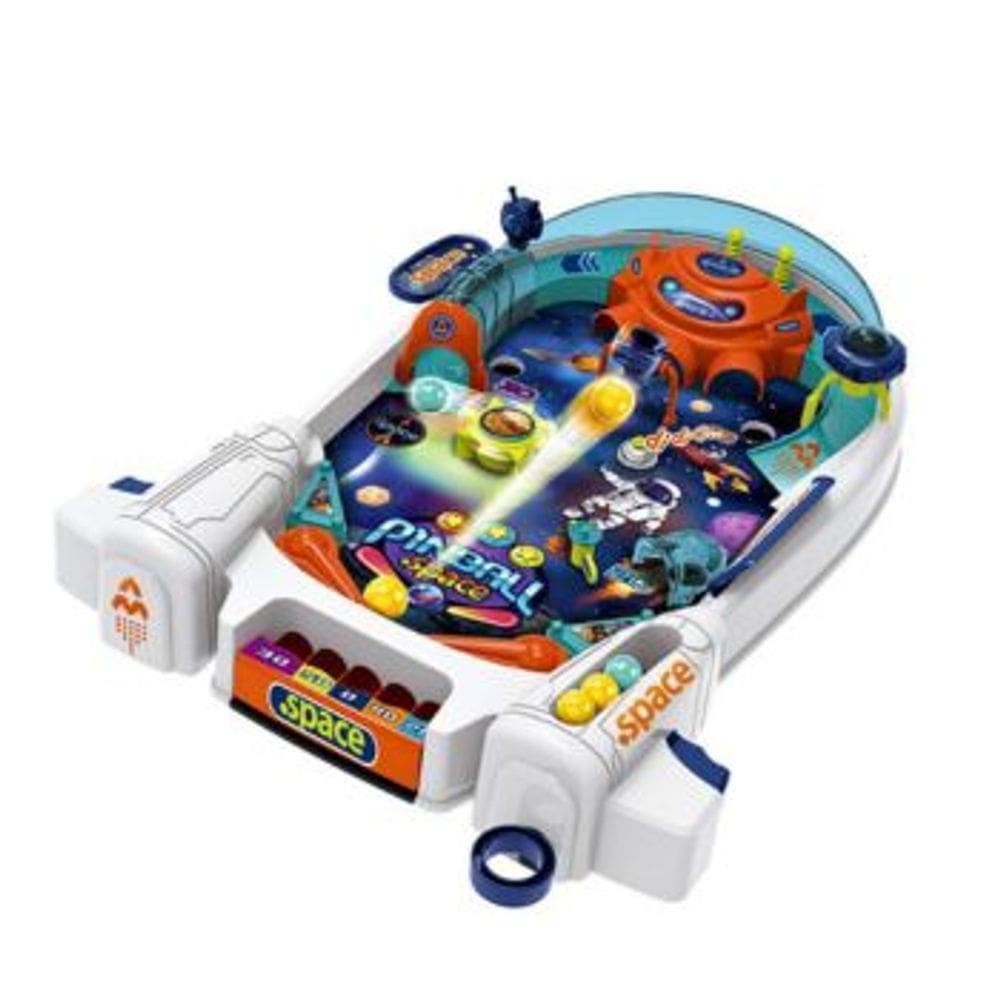 Jogo Pinball Espacial DM Toys Tabuleiro de Fliperama Brinquedo Recreativo