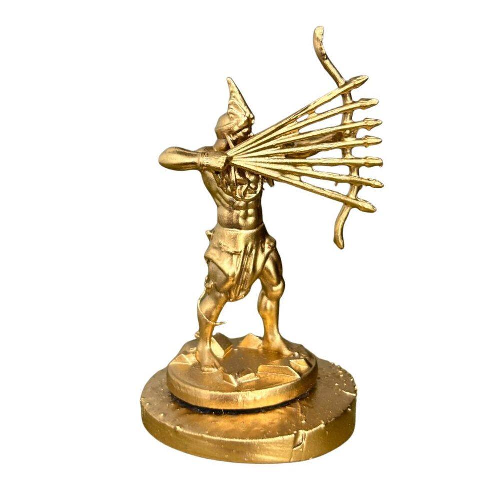 Miniatura Religiosa Orixás E Guias Em Resina 3D Dourada 5 Cm