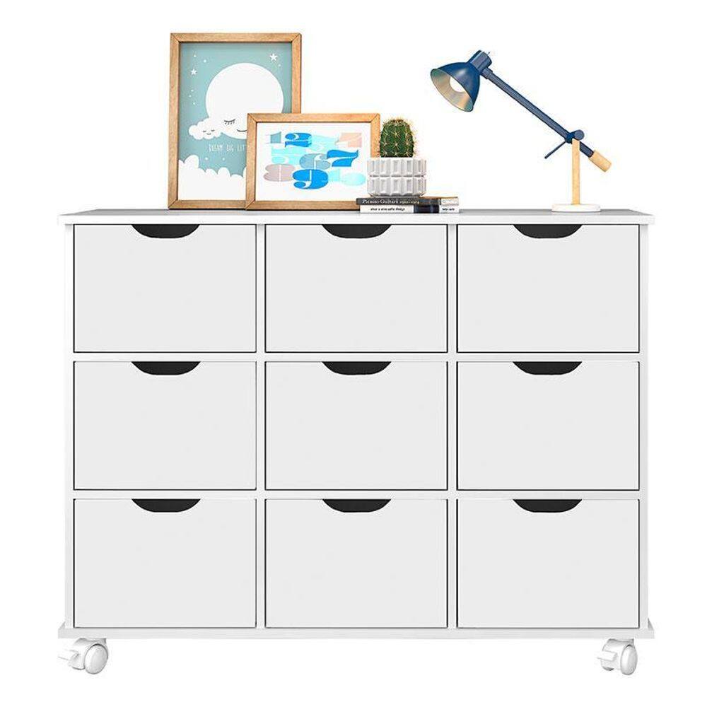 Nicho Organizador 9 Gavetas Branco Brilho - Qmovi