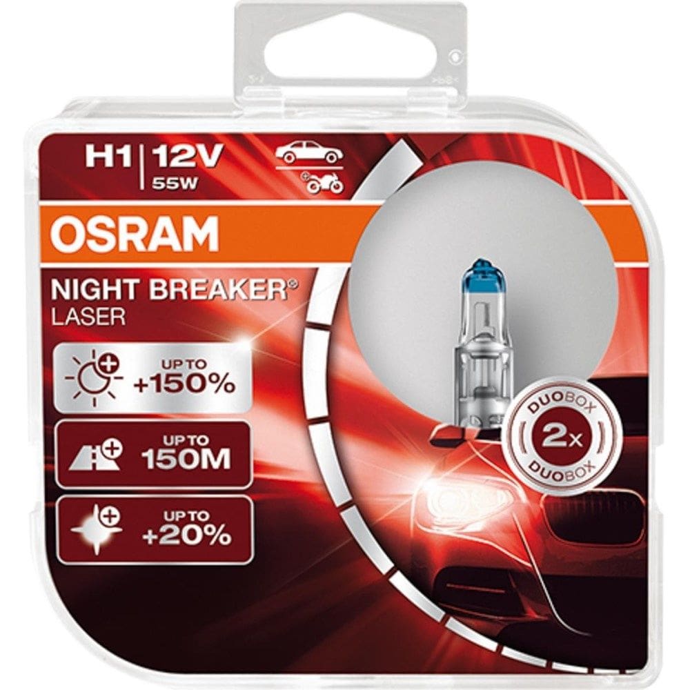 Par Lâmpada Farol Osram Night Breaker Laser H1 55w