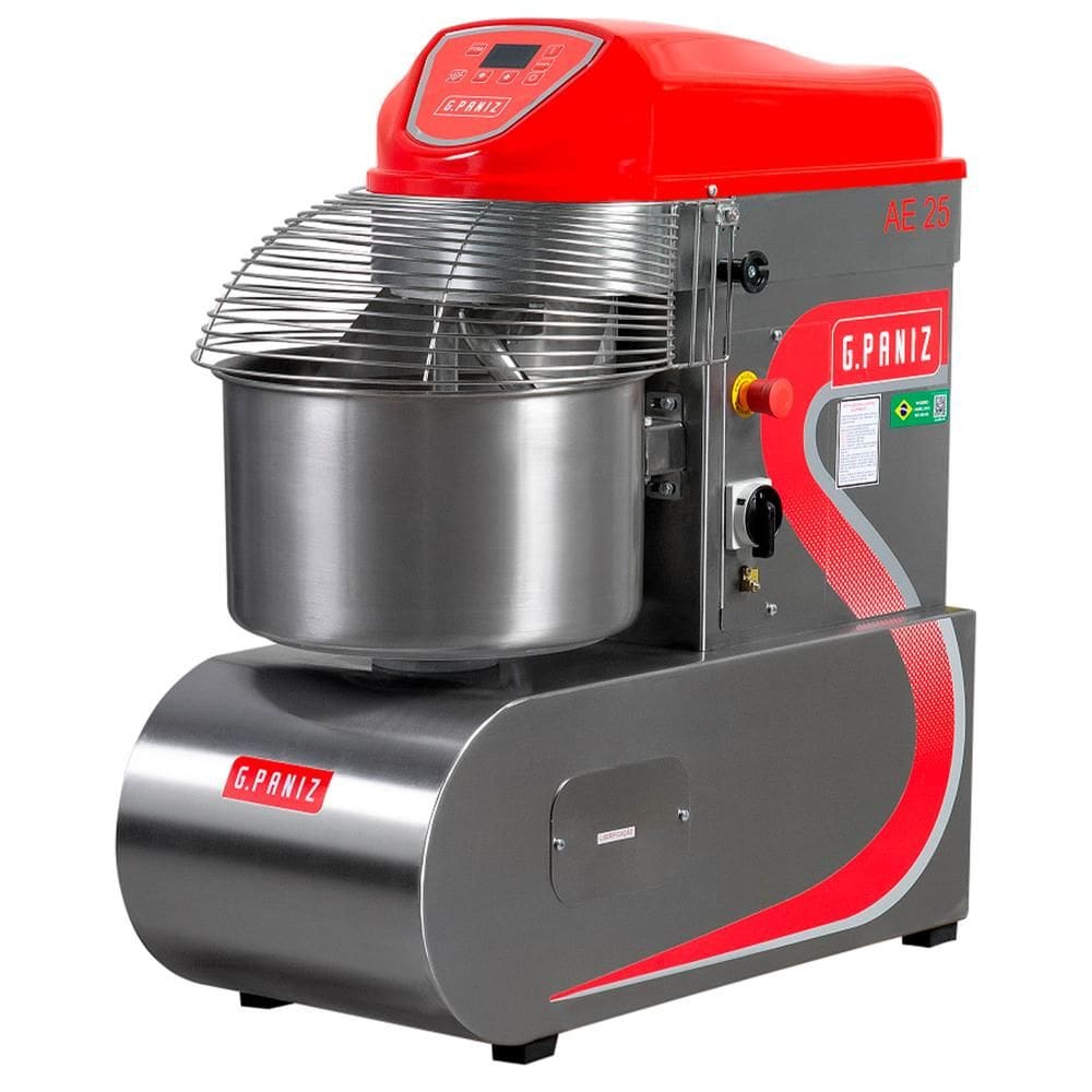 Amassadeira Espiral Inox Gpaniz 25kg 2 Velocidades Trifásico 380V AE 25 G2