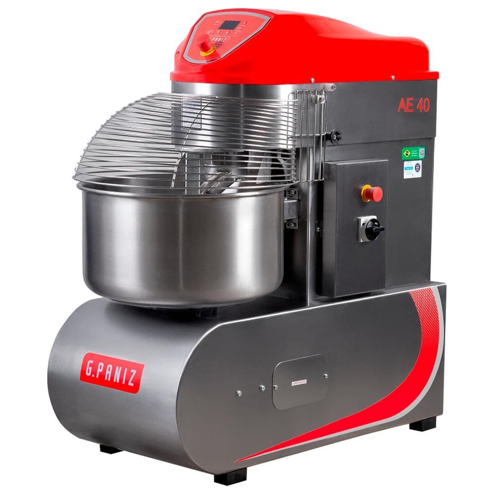 Amassadeira Espiral Inox Gpaniz 40kg 2 Velocidades Trifásico 220V AE 40 G2