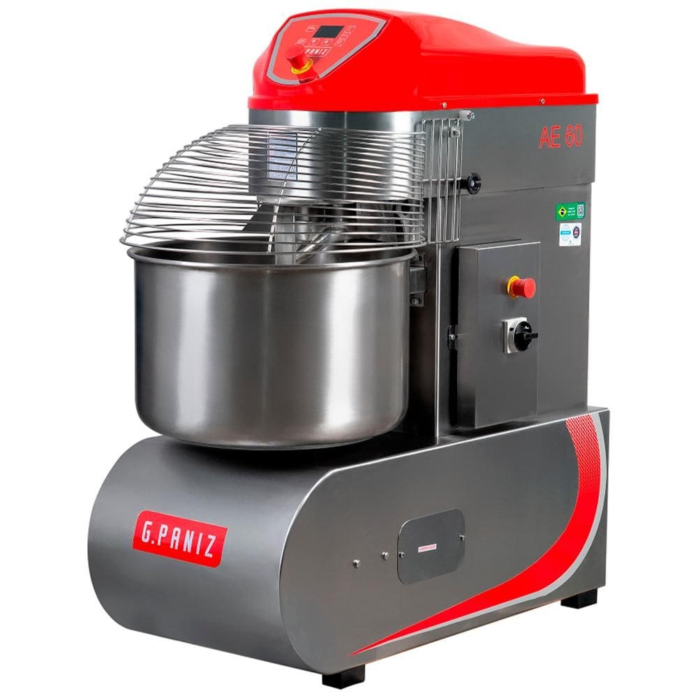 Amassadeira Espiral Inox Gpaniz 60kg 2 Velocidades Trifásico 380V AE 60 G2