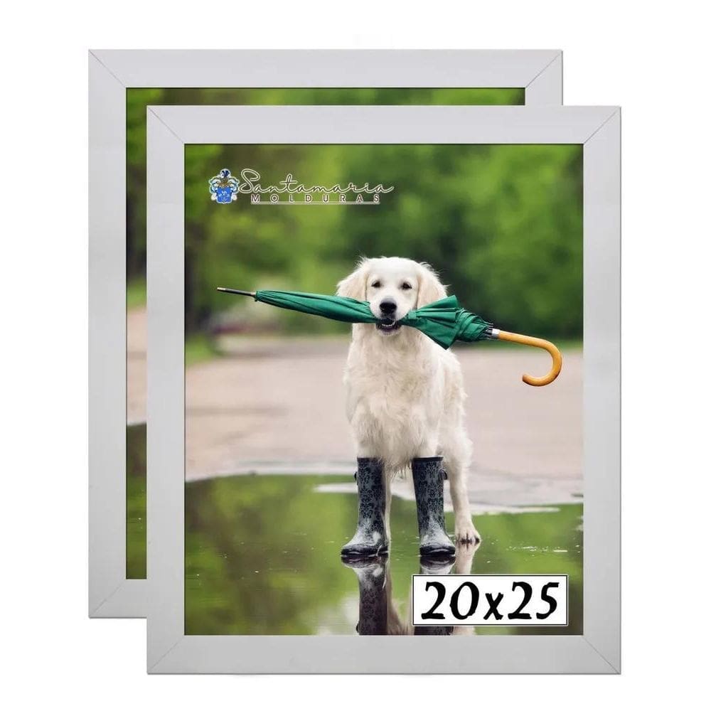 2X Kit 2 Porta Retrato Molduras 20X25 Branco Liso