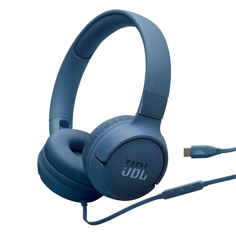 Fone Headphone Tune 520C Azul, USB-C, JBLT520CBLU, HARMAN JBL