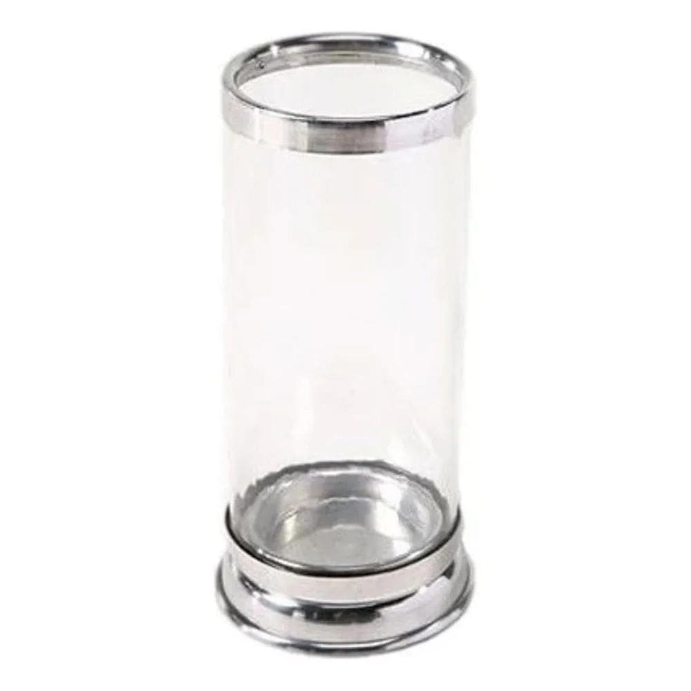 1 Suportes Porta Vela Copo Castiçal 7 Dias Vidro E Alumínio