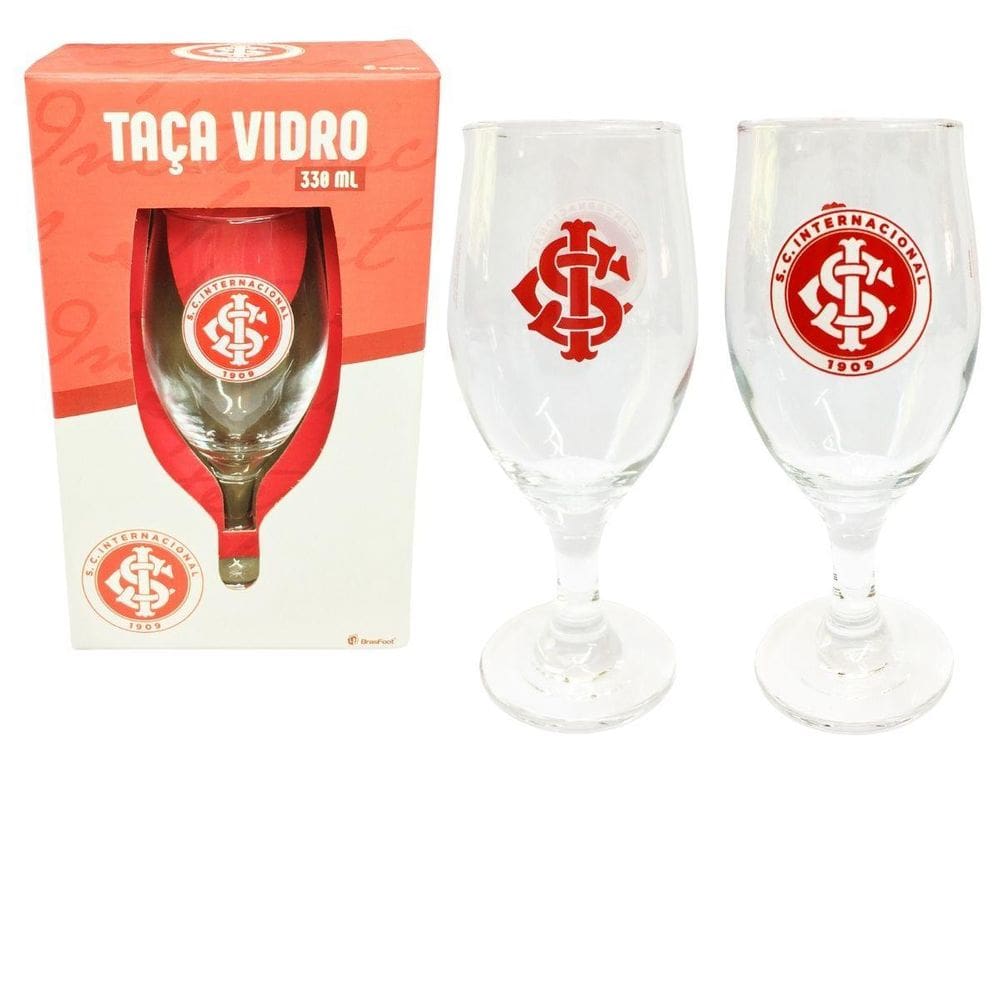 Kit 2Un Taça Windsor Vidro 330Ml Cerveja Vinho Chopp Time